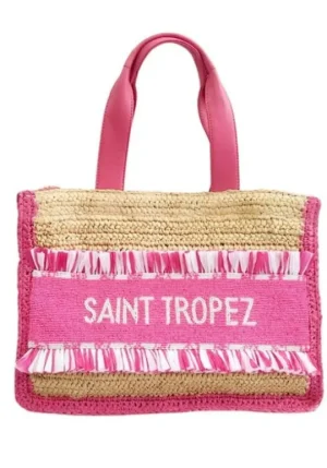 De Siena Saint Tropez Raffia Bag Pink Outlet