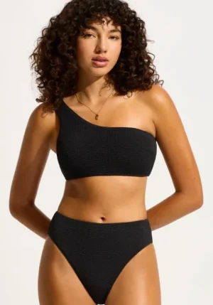 Seafolly Seadive One Shoulder Bikini Black Hot