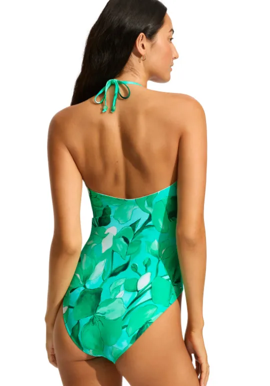 Seafolly Bandeau Swimsuit Secret Garden Discount