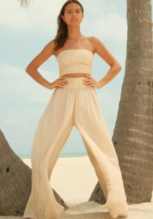 Pitusa Sequin Palazzo Pants Melon Hot