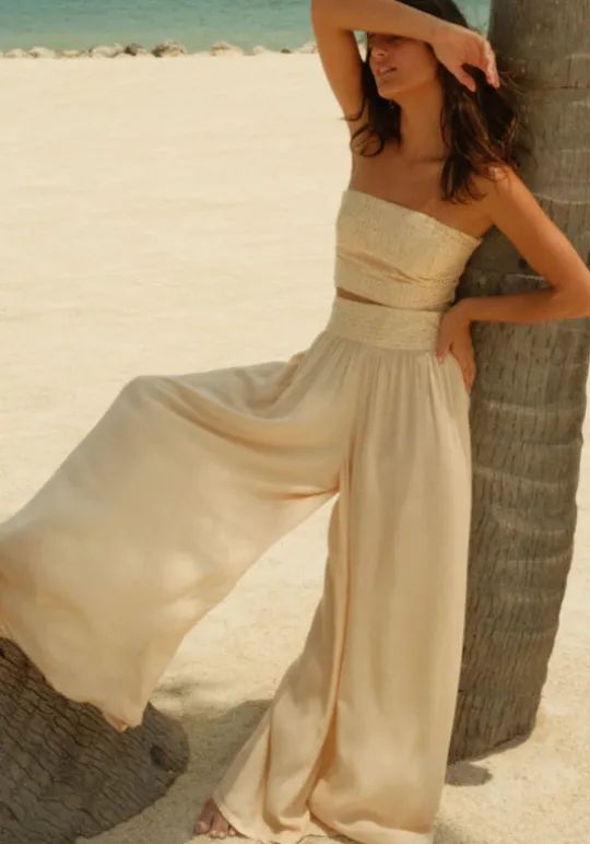 Pitusa Sequin Palazzo Pants Melon Hot