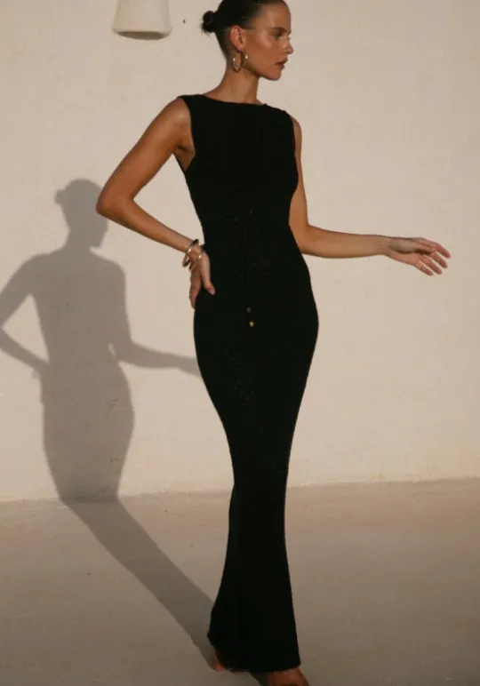 Away That Day Seychelles Crochet Dress Black Hot