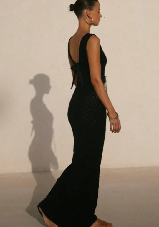 Away That Day Seychelles Crochet Dress Black Hot