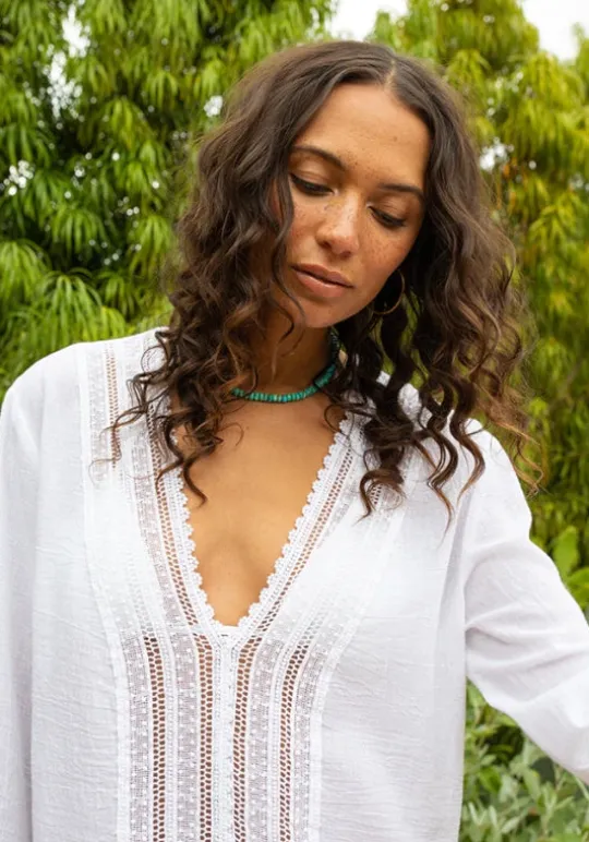 Honorine Short Eden Kaftan White Discount