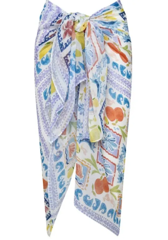 Away That Day Sicilian Print Sarong Clearance