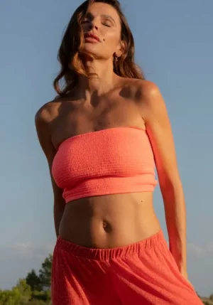 Pitusa Smocked Bandeau Top Strawberry Clearance