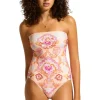 Seafolly Spring Festival Bandeau Swimsuit Nectar Sale