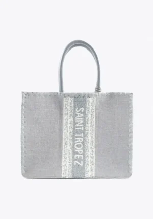 De Siena St Tropez Tote Bag Grey New