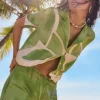Seafolly Sunray Cropped Shirt Sage SunraySage Fashion