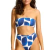 Seafolly Sunray Reversible Bandeau Bikini Ultramarine SunrayUltramarine New
