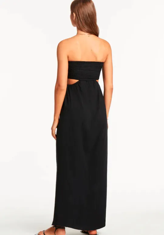 Sea Level Sunset Bandeau Dress Black Hot