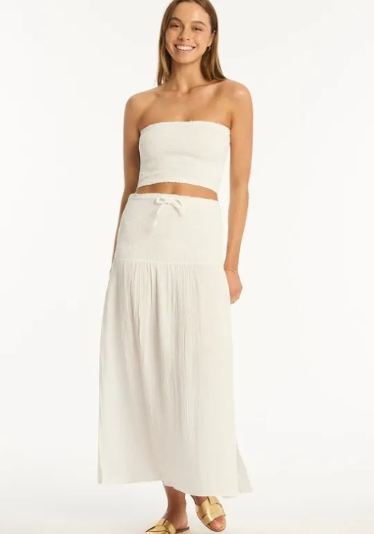 Sea Level Sunset Beach Skirt White Sale