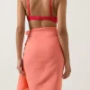 Sea Level Sunset Frayed Sarong Coral Clearance