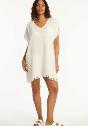 Sea Level Sunset Kaftan White Clearance