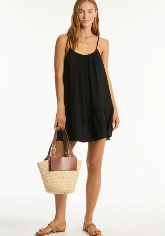Sea Level Sunset Short Dress Black Best