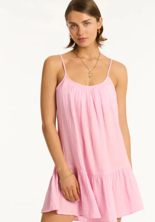 Sea Level Sunset Short Dress Pink Fashion