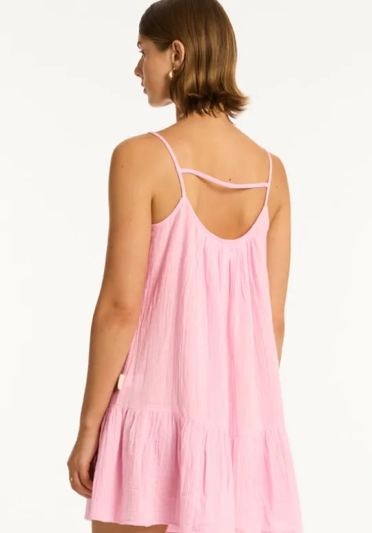 Sea Level Sunset Short Dress Pink Fashion