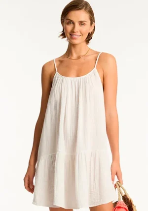 Sea Level Sunset Short Dress White Fashion