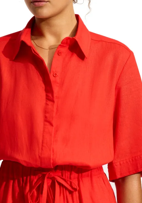 Seafolly Sunside Playsuit Flame Fashion