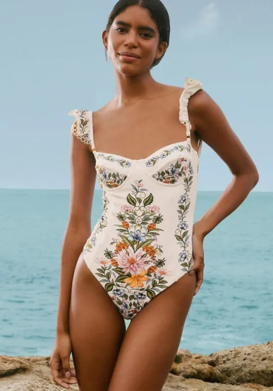 Farm Rio Sweet Bloom Bouquet Swimsuit SweetBloom Outlet