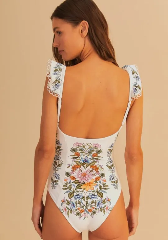 Farm Rio Sweet Bloom Bouquet Swimsuit SweetBloom Outlet