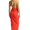 Seafolly Textured Cotton Wrap Sarong Flame Clearance