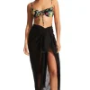 Seafolly Textured Wrap Sarong Black Clearance