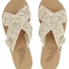 Ancient Greek Sandals Thais Crochet Sandals Beige Discount