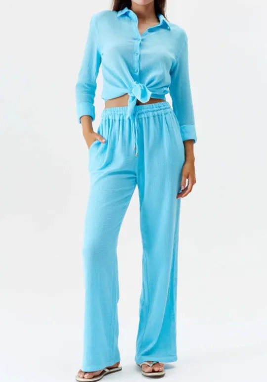 Melissa Odabash Tina Shirt Turquoise New