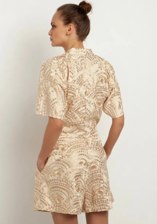 Greek Archaic Kori Triangle Embroidered Shorts Clearance