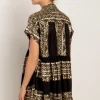 Greek Archaic Kori Triangle Mini Dress Black Black/Gold Sale
