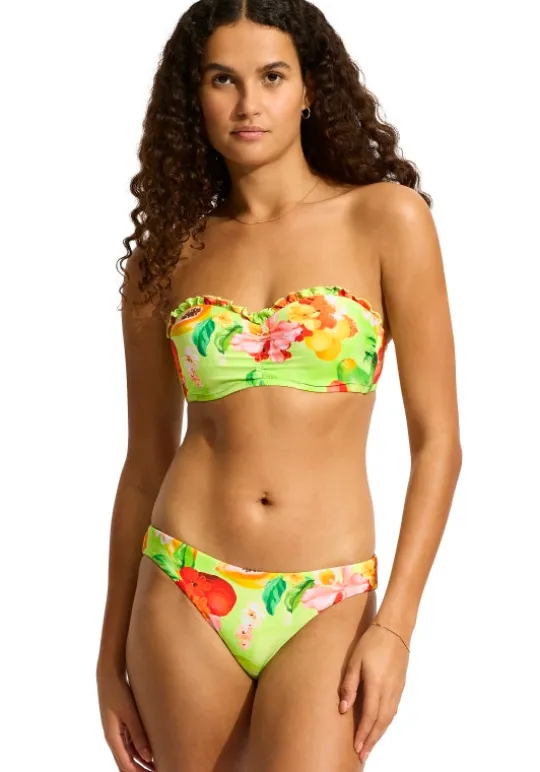 Seafolly Tropique Bustier Bandeau Bikini AloeGel New
