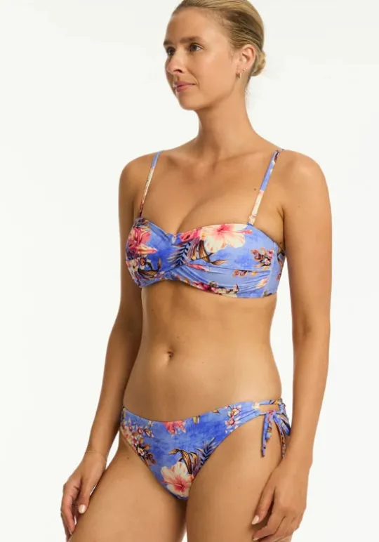 Sea Level Twist Bandeau Bikini Blue Hawaii Best