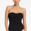JETS Swimwear Twist Bandeau DD Swimsuit Black Outlet