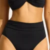 Seafolly Twist Bandeau High Waist Bikini Black Outlet