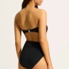 Seafolly Twist Bandeau High Waist Bikini Black Outlet