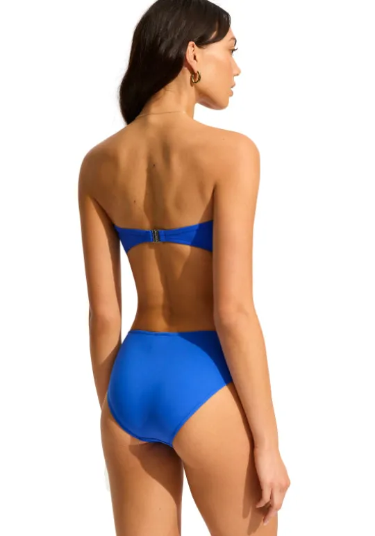Seafolly Twist Front Bandeau Bikini Azure Discount