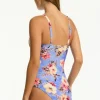 Sea Level Twist Front Swimsuit Blue Hawaii Hot