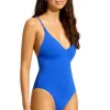 Seafolly V Neck Swimsuit Azure Fashion