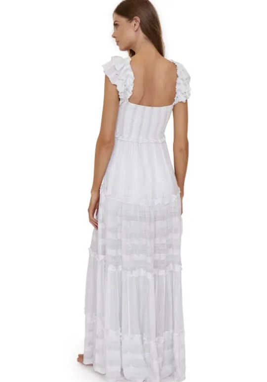 PQ Swim Victoria Dress White Waterlily Sale