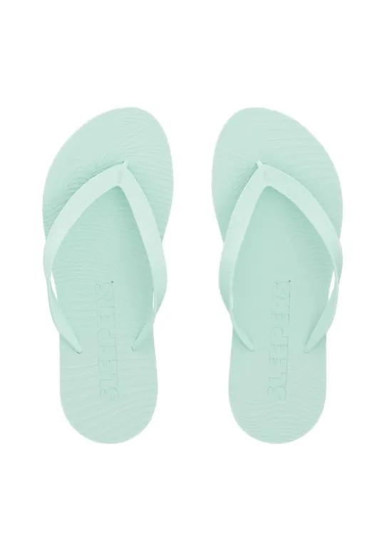 Sleepers Wide Strap Flip Flops Mint New