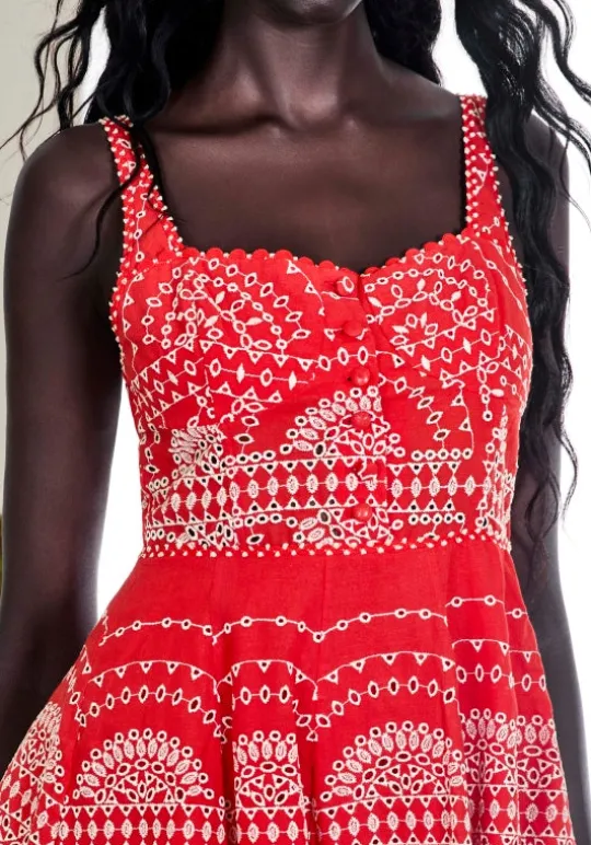 Charo Ruiz Winnie Dress Red Nelum Fashion