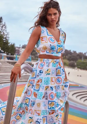 Seafolly Wish You Were Here Crop Top New