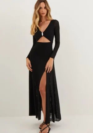 Vix Swimwear Yarin Long Dress Black New