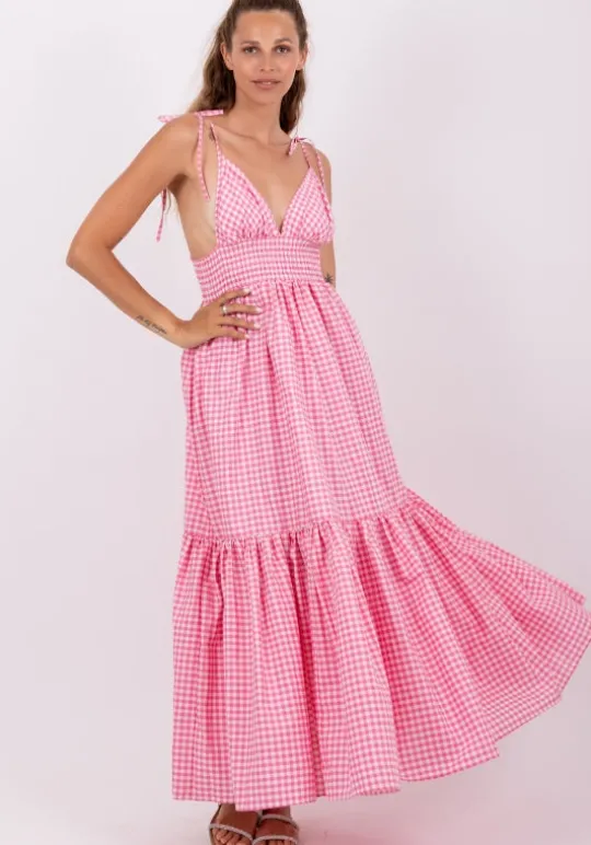 Sundress Yolanda Dress Pink Gingham Outlet