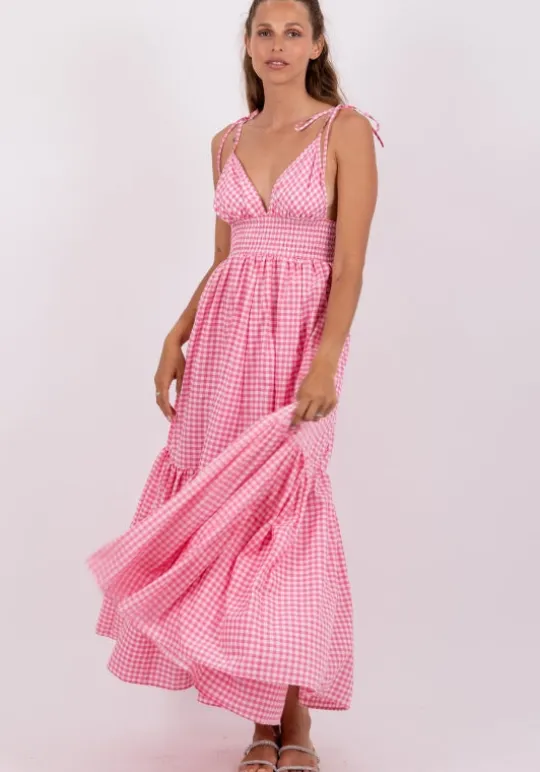 Sundress Yolanda Dress Pink Gingham Outlet