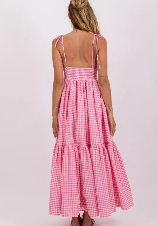 Sundress Yolanda Dress Pink Gingham Outlet