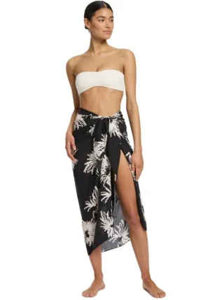 JETS Swimwear Zoa Sarong White/Black New