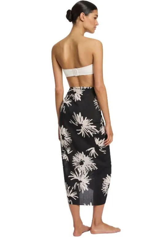 JETS Swimwear Zoa Sarong White/Black New